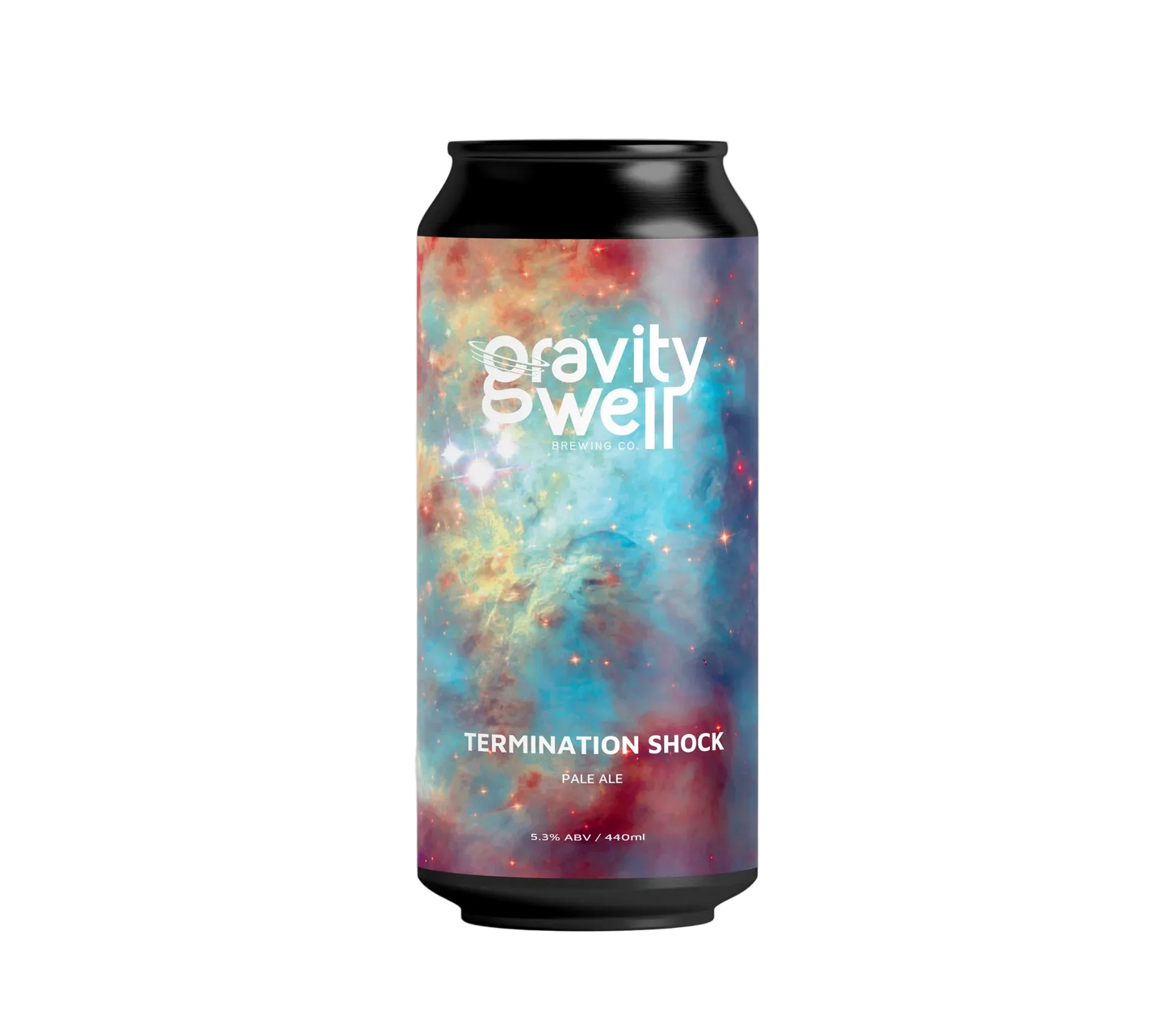 Can of 'Termination Shock' beer from Gravity Well Brewing