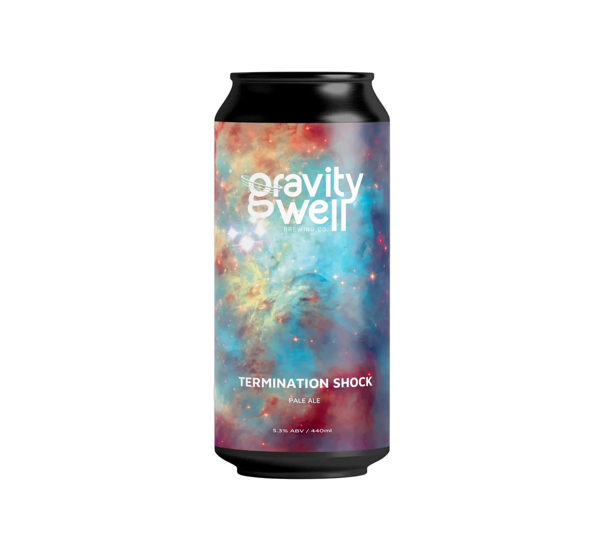 Can of 'Termination Shock' beer from Gravity Well Brewing