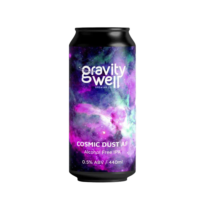 Alcohol-free IPA can with 'Cosmic Dust AF'