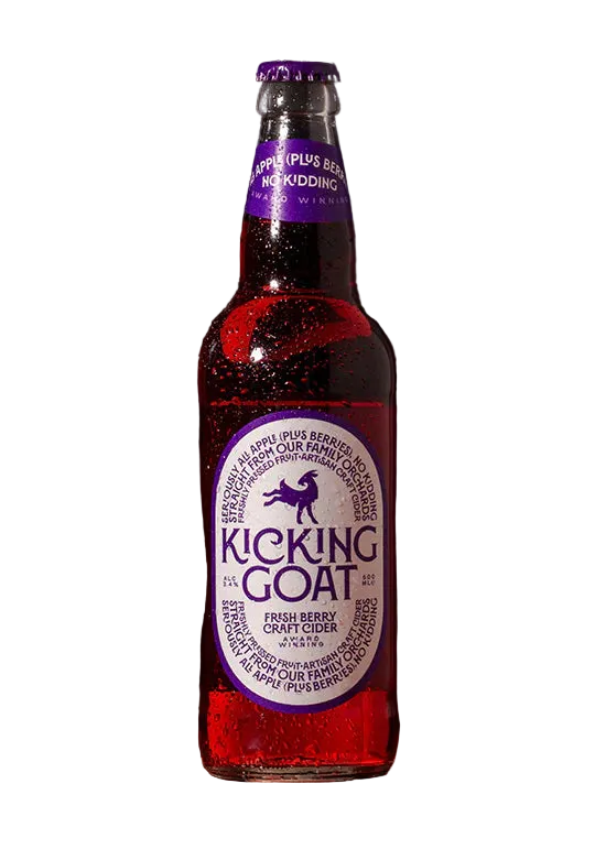 Bottle of Kicking Goat Irish berry craft cider