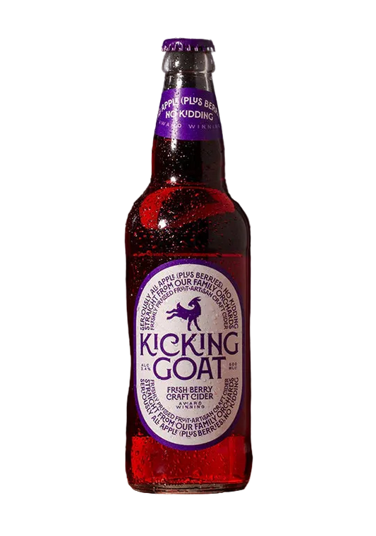 Bottle of Kicking Goat Irish berry craft cider