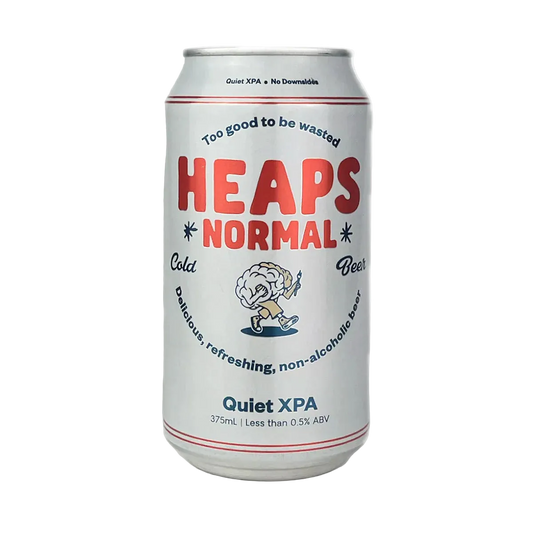 Can of 'Heaps Normal' Quiet XPA on a white background