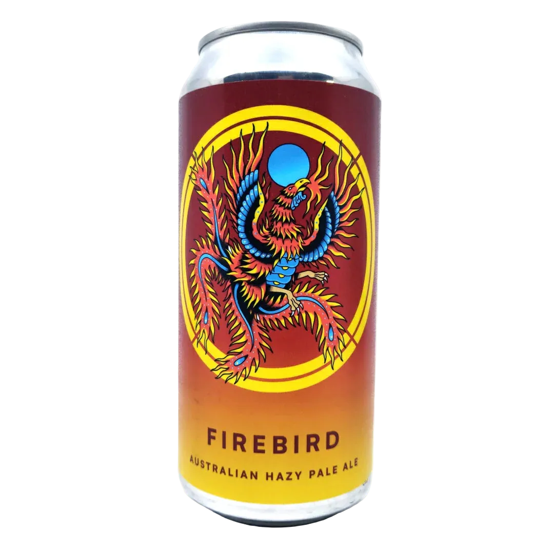 Can of Firebird Australian Hazy Pale Ale with a dragon design
