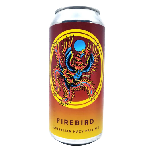 Can of Firebird Australian Hazy Pale Ale with a dragon design